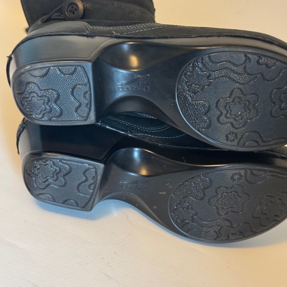 Dansko Harper Shearling Boots Black Oiled Leather Sheepskin Pull On 42 11 - Picture 10 of 12